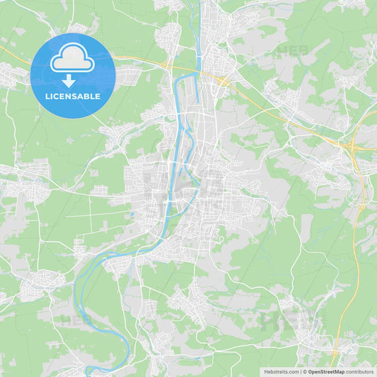 Heilbronn, Germany printable street map