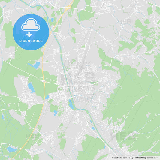 Offenburg, Germany printable street map