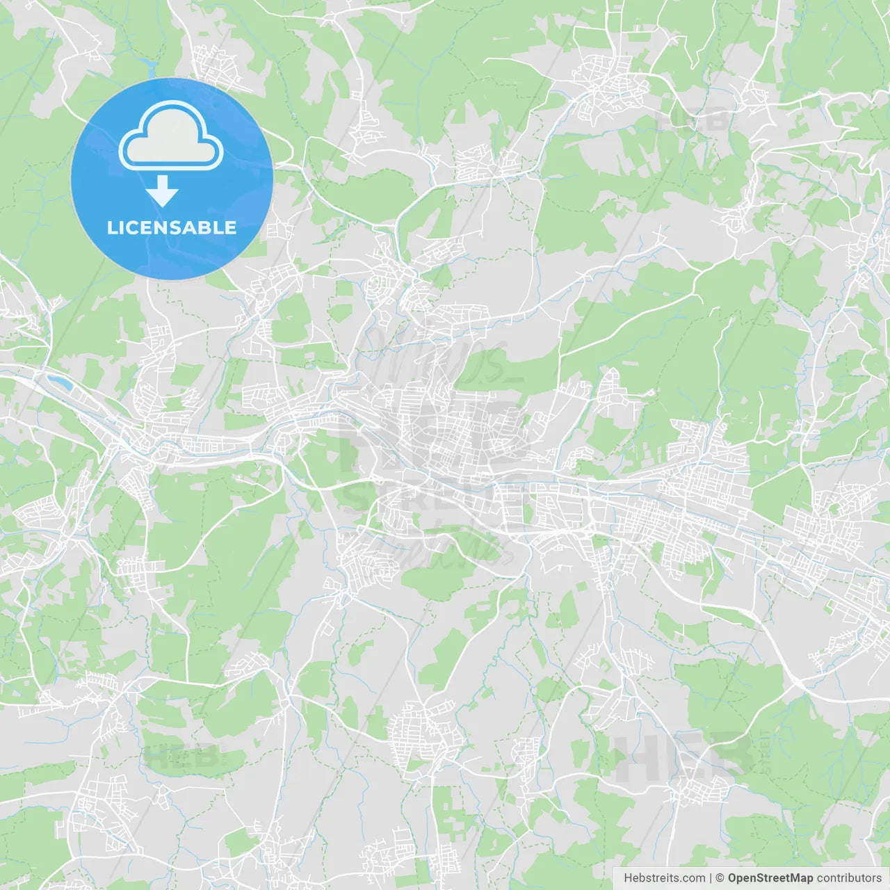 Goppingen, Germany printable street map