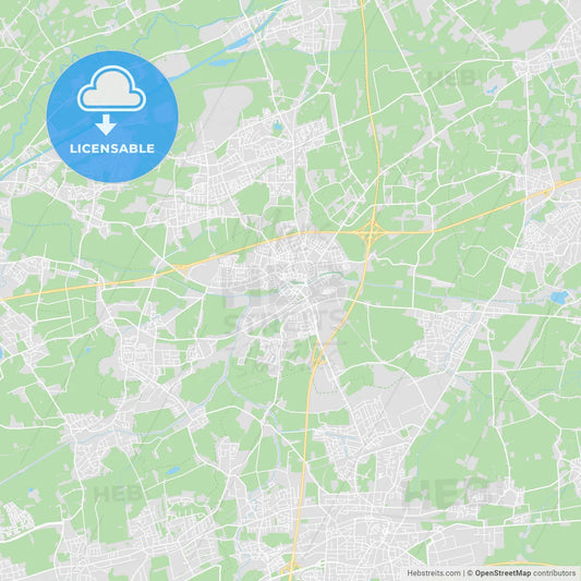 Kamen, Germany printable street map