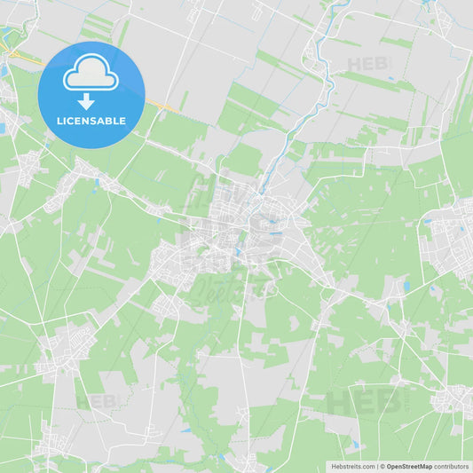 Buxtehude, Germany printable street map