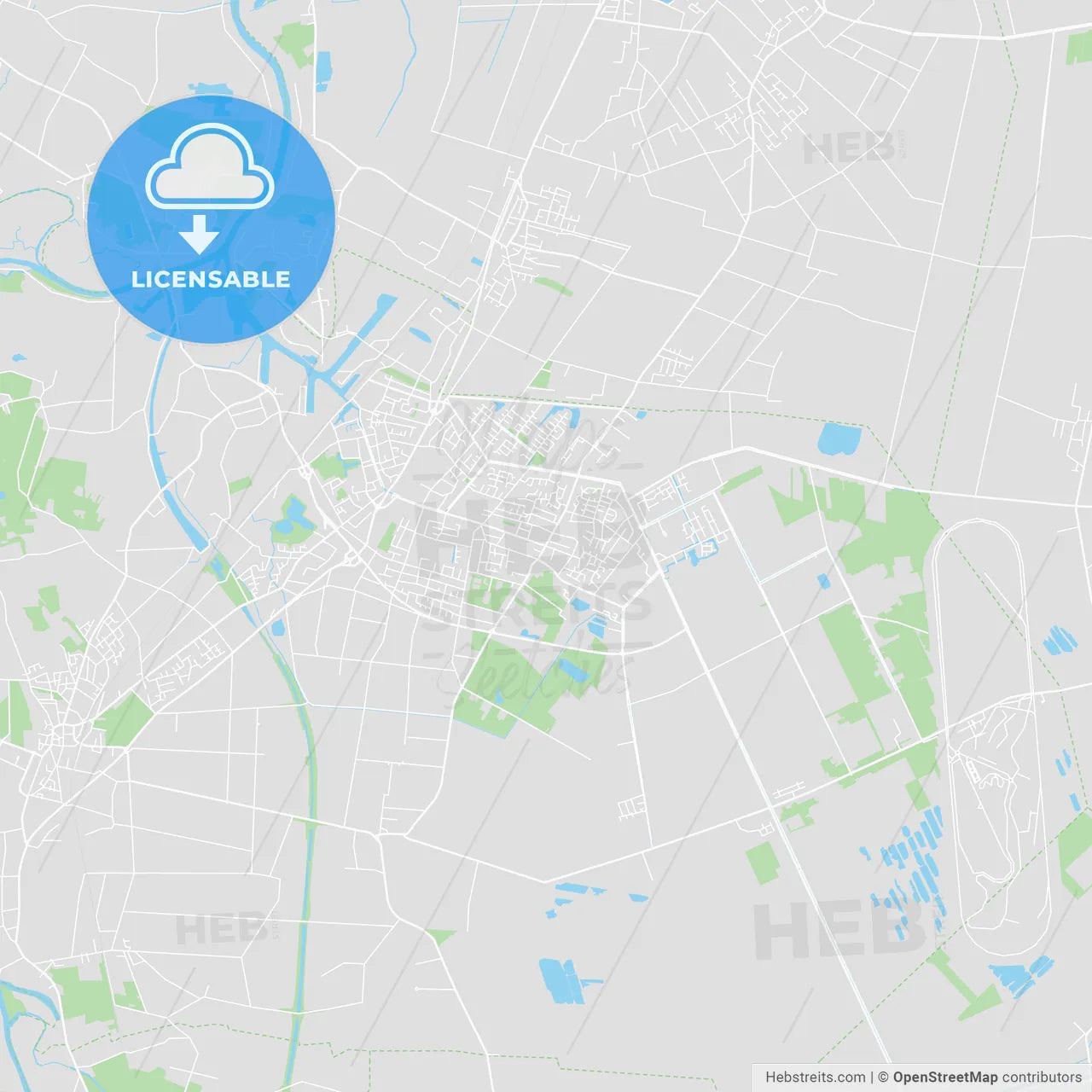 Papenburg, Germany printable street map