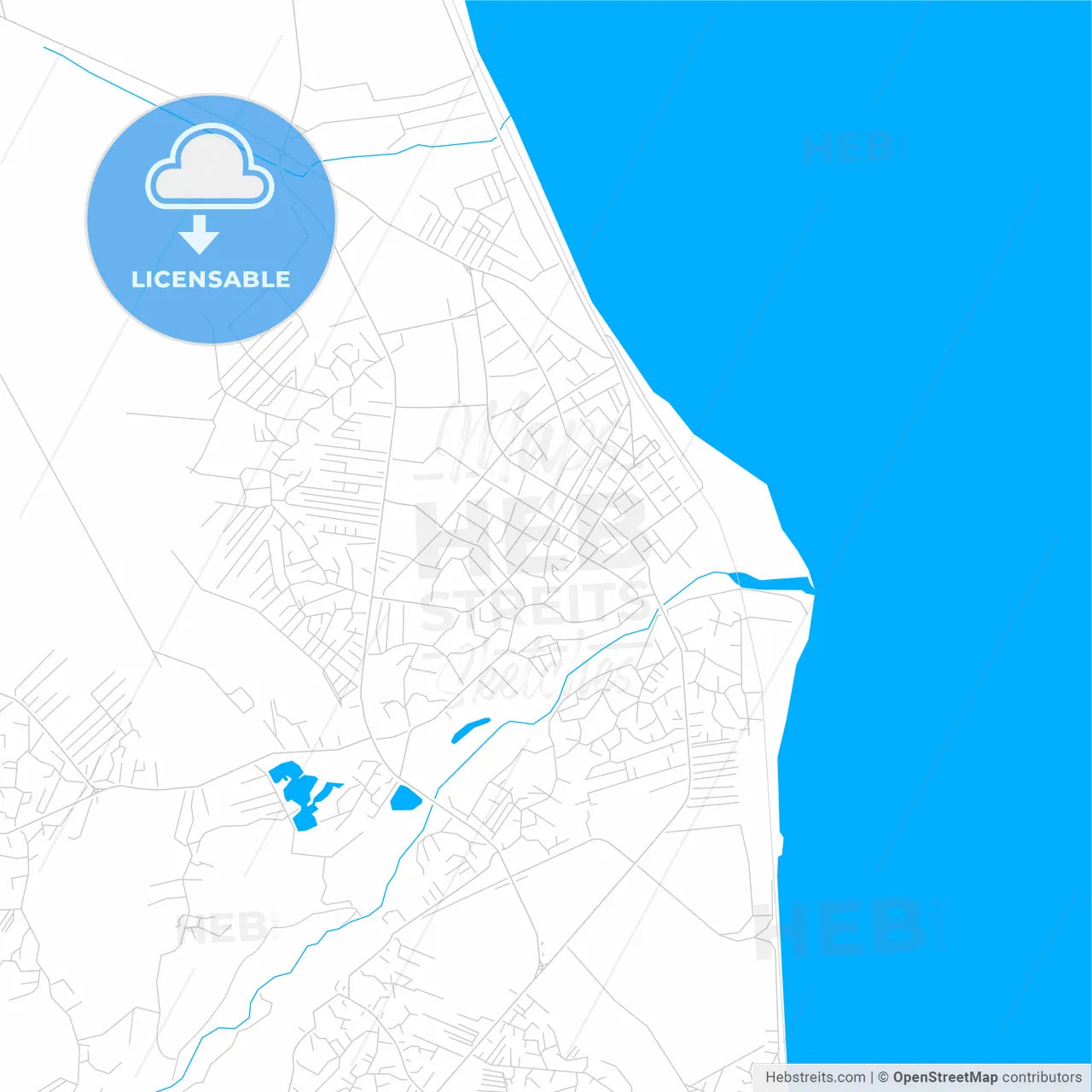 Lankaran, Azerbaijan bright two-toned vector map