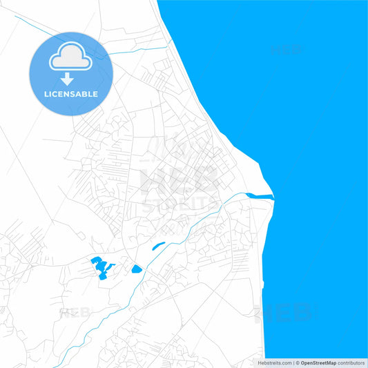 Lankaran, Azerbaijan bright two-toned vector map