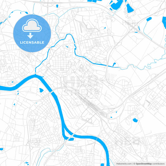 Hanau, Germany bright two-toned vector map