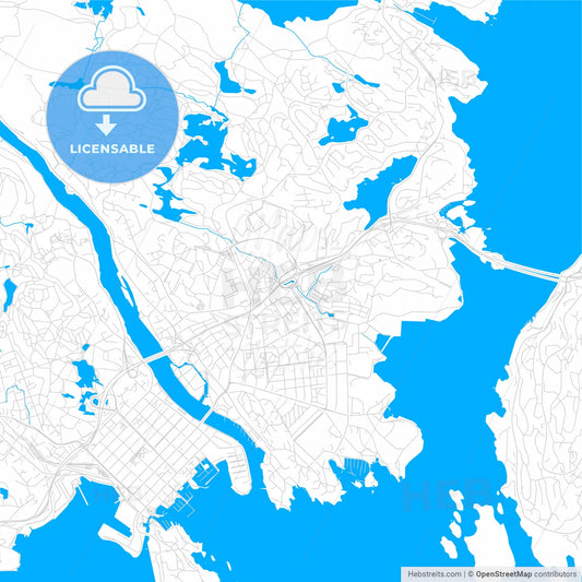 Kristiansand, Norway bright two-toned vector map