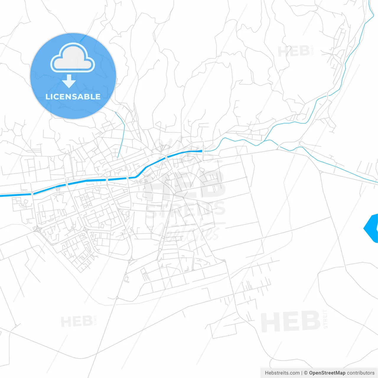 Baia Mare, Romania bright two-toned vector map