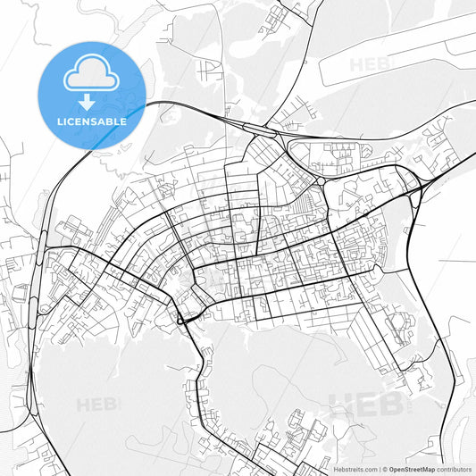 Vector PDF map of Khanty-Mansiysk, Russia