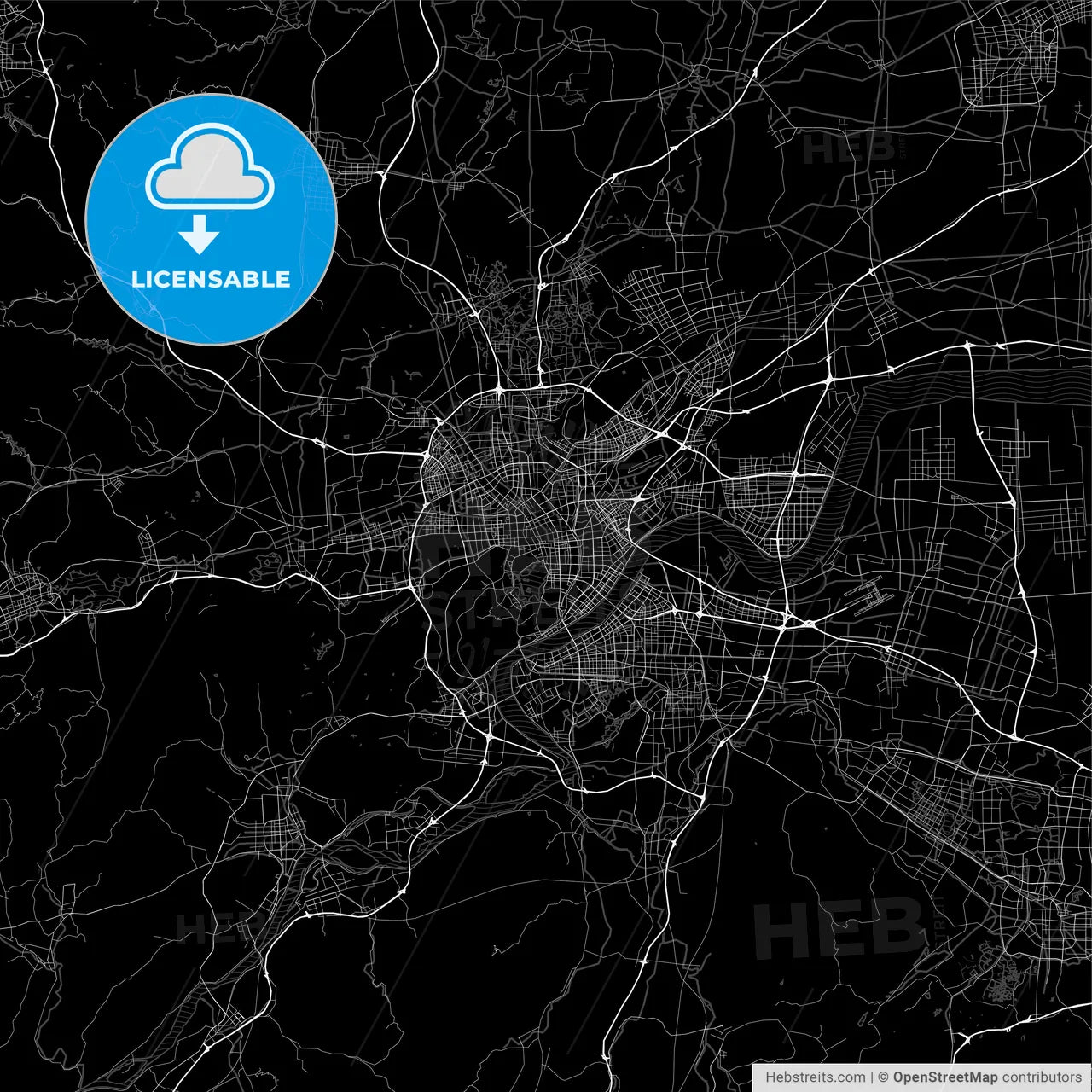 Area map of Hangzhou, China, Province Zhejiang