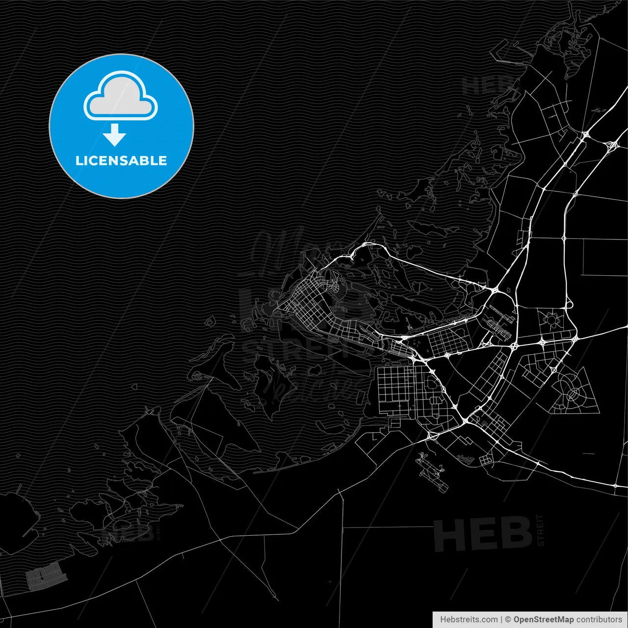 Dark area map of Abu Dhabi, United Arab Emirates