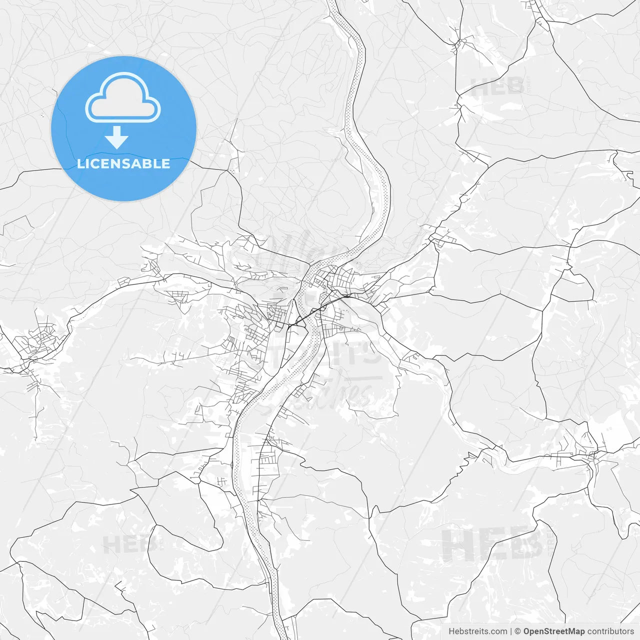 Děčín light vector map