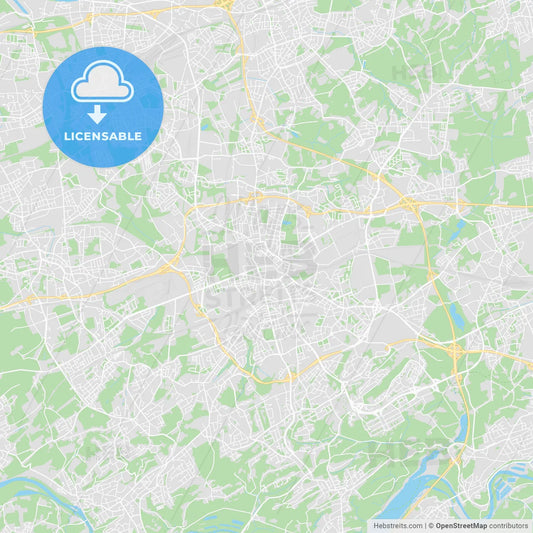 Bochum, Germany printable street map