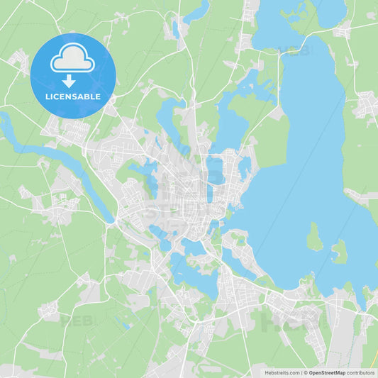 Schwerin, Germany printable street map