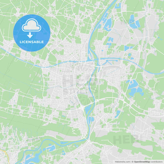 Minden, Germany printable street map