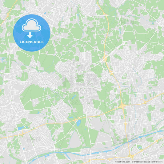 Herten, Germany printable street map