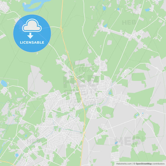 Bernau bei Berlin, Germany printable street map