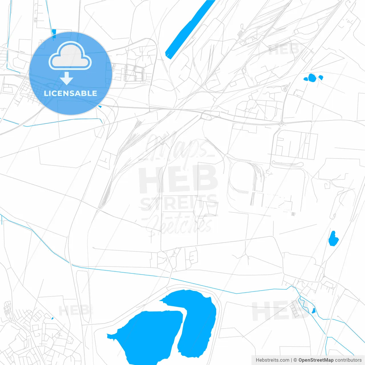 Salzgitter, Germany bright two-toned vector map