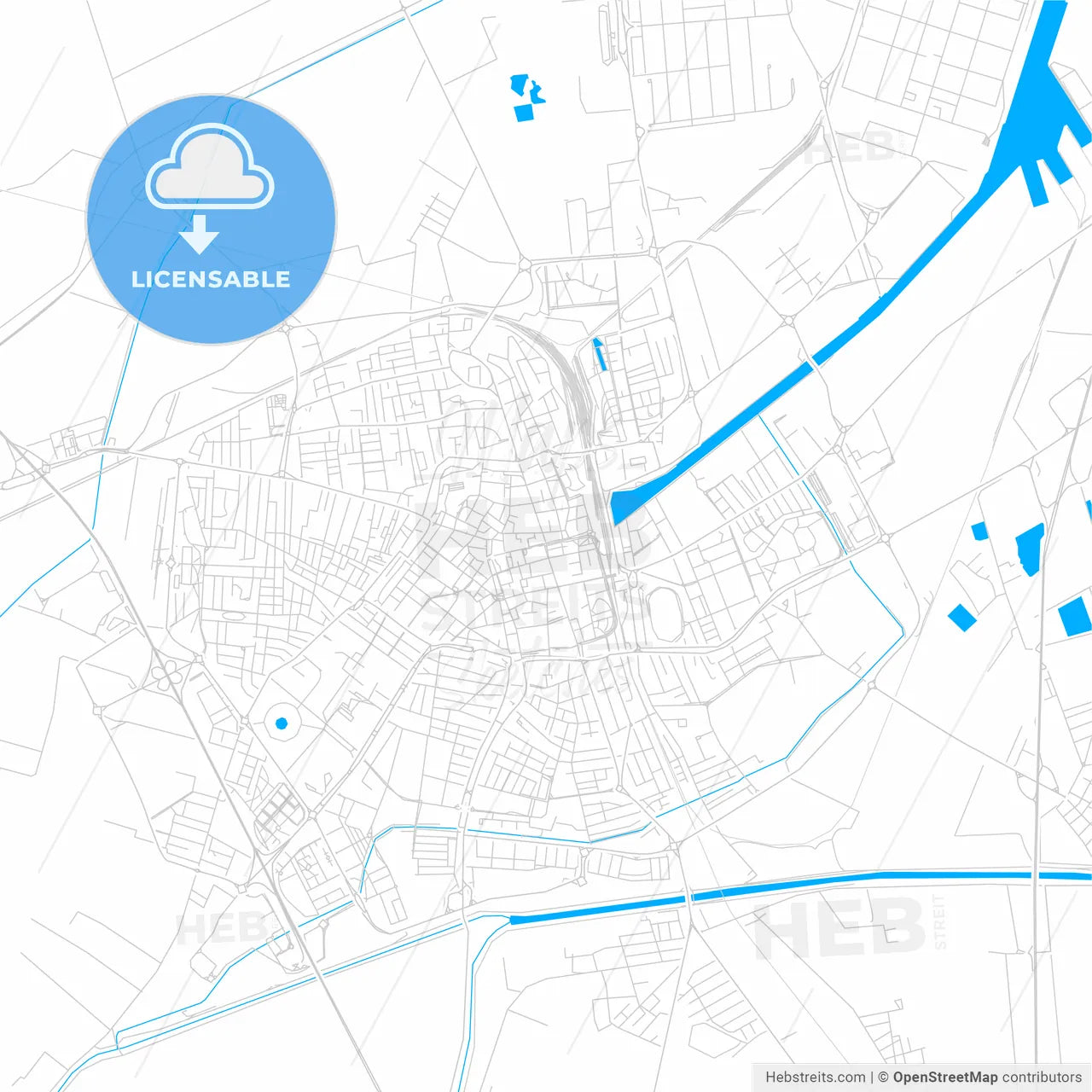 Ravenna, Italy bright two-toned vector map
