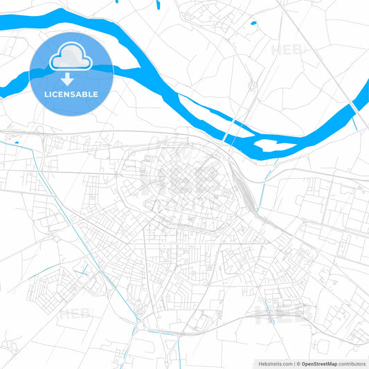 Piacenza, Italy bright two-toned vector map
