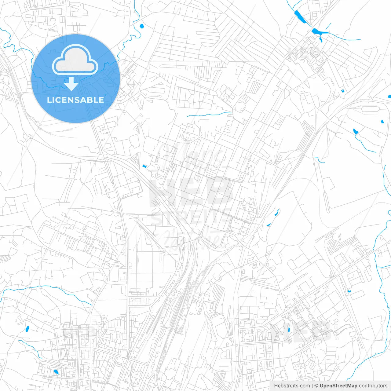 Kaluga, Russia bright two-toned vector map