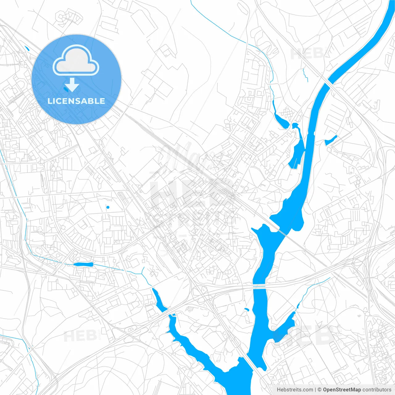 Khimki, Russia bright two-toned vector map