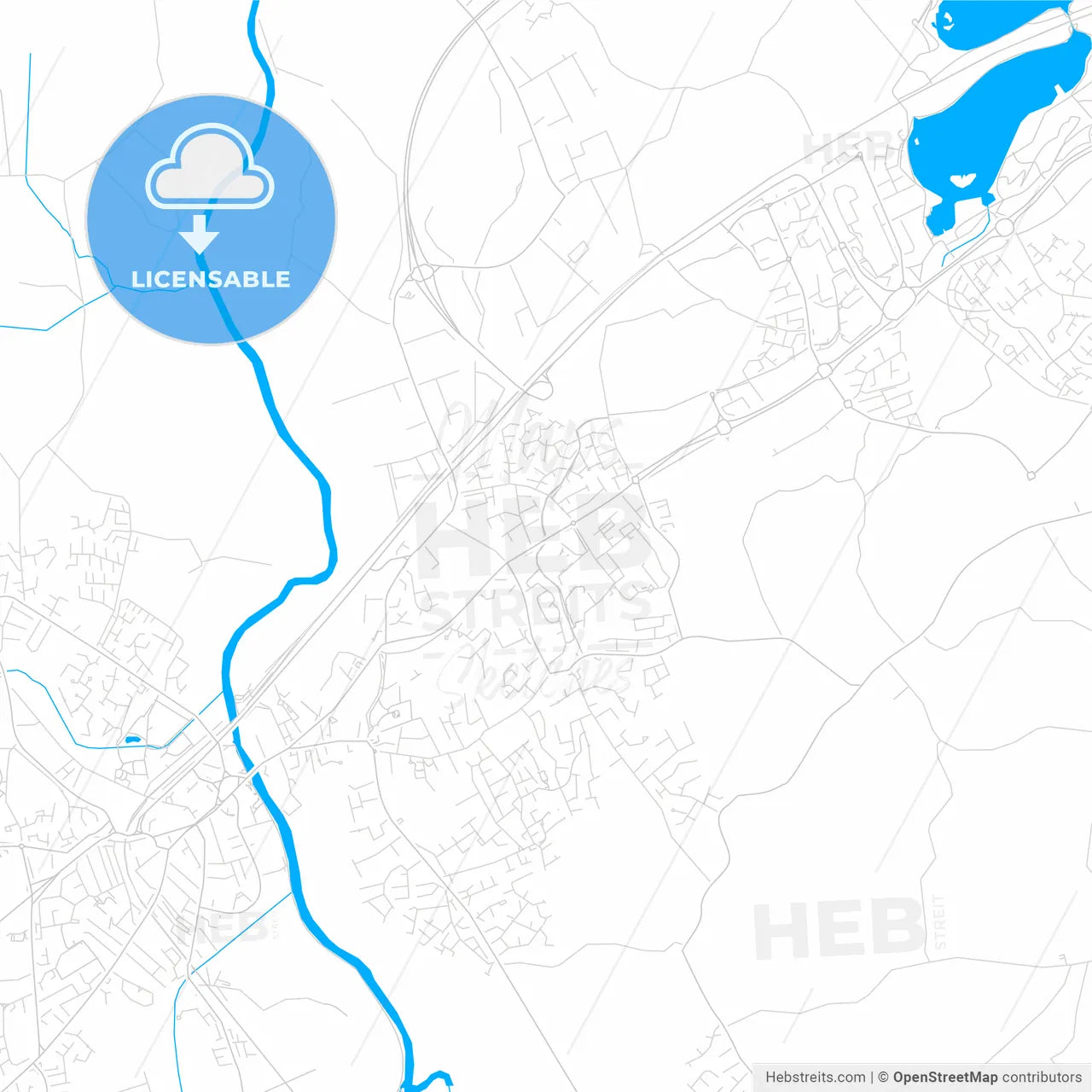 Craigavon, Northern Ireland bright two-toned vector map