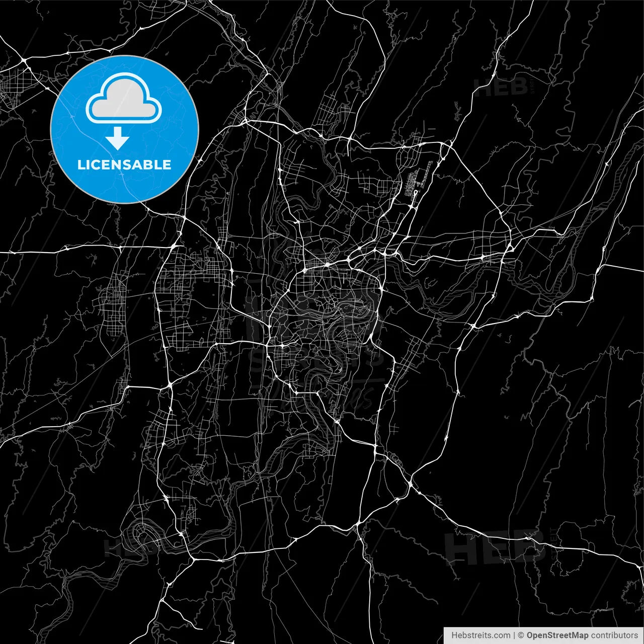 Area map of Chongqing, China, Province Chongqing