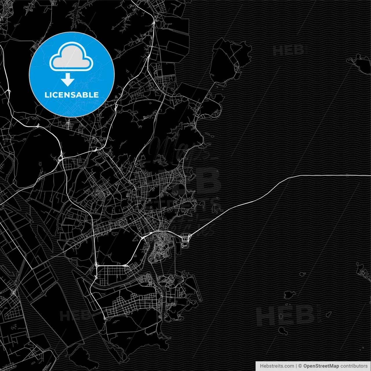 Area map of Zhuhai, China, Province Guangdong