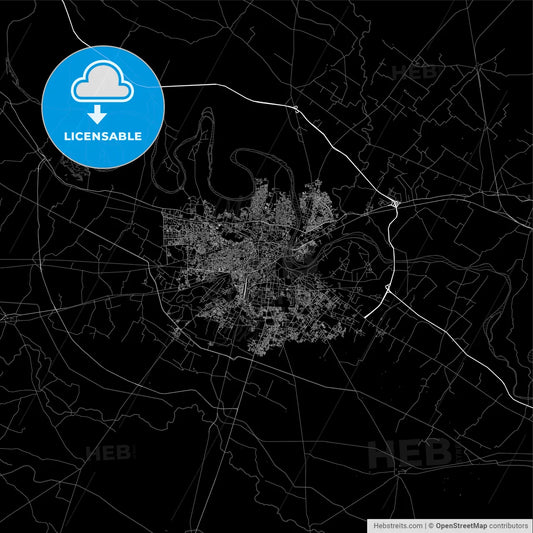 Dark area map of Agra, India