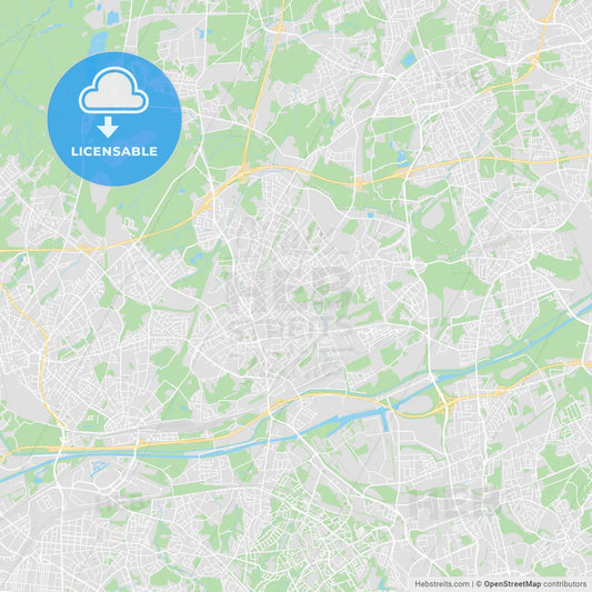 Bottrop, Germany printable street map