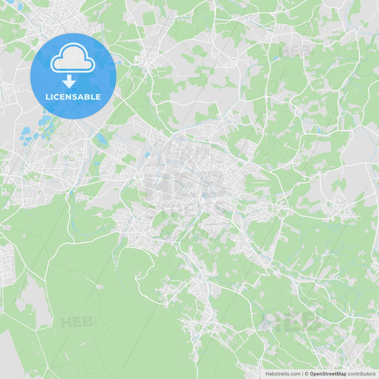 Detmold, Germany printable street map