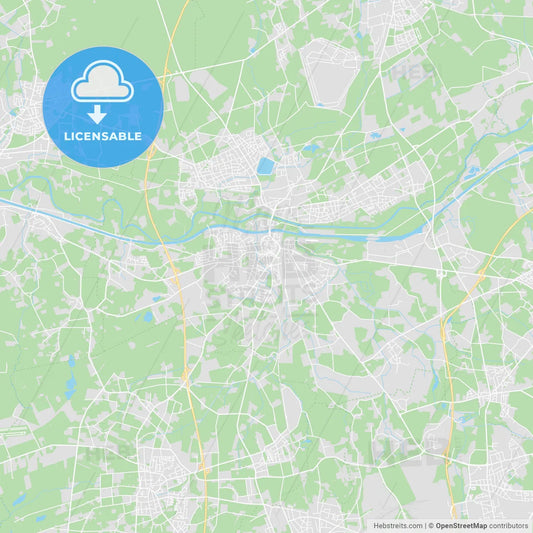 Dorsten, Germany printable street map