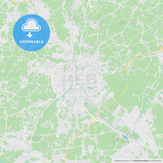 Herford, Germany printable street map