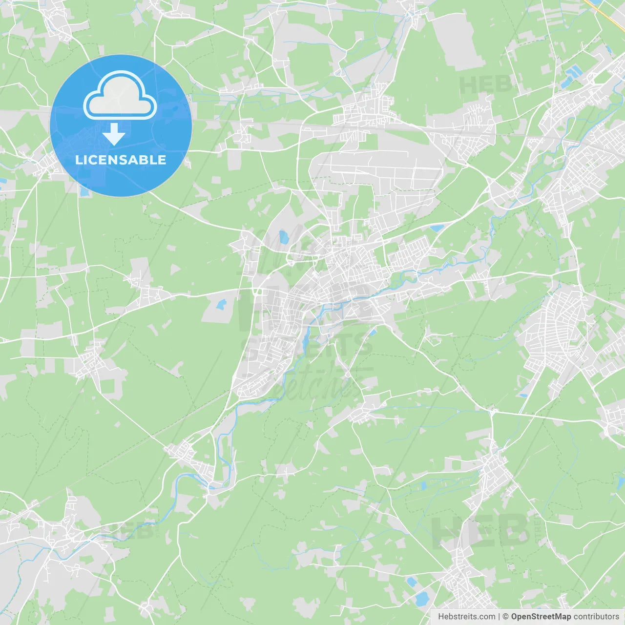 Furstenfeldbruck, Germany printable street map