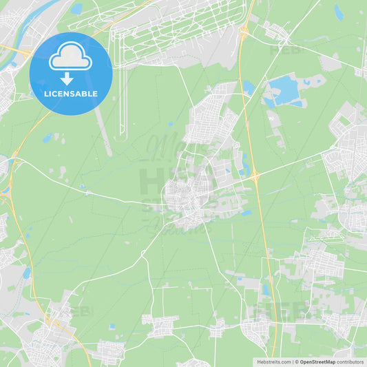 Morfelden-Walldorf, Germany printable street map