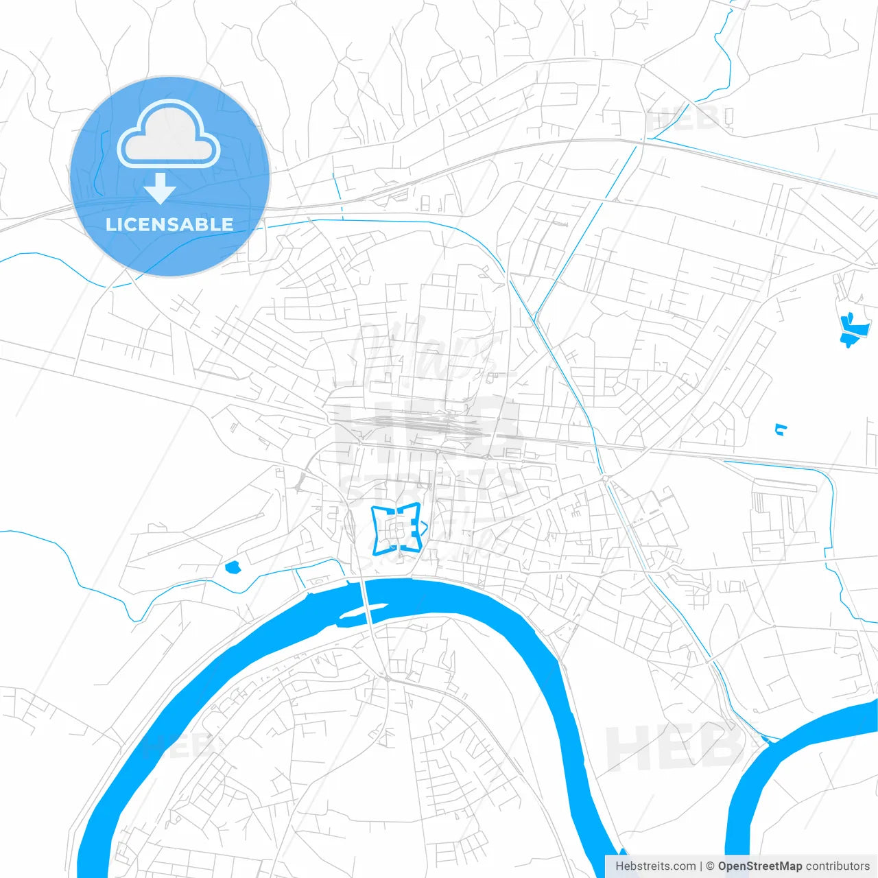 Slavonski Brod , Croatia bright two-toned vector map