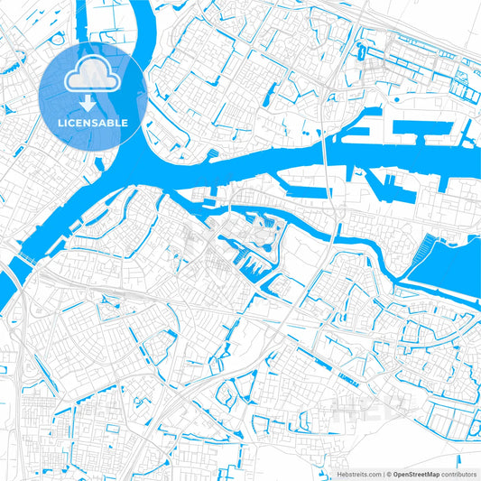 Dordrecht, Netherlands bright two-toned vector map