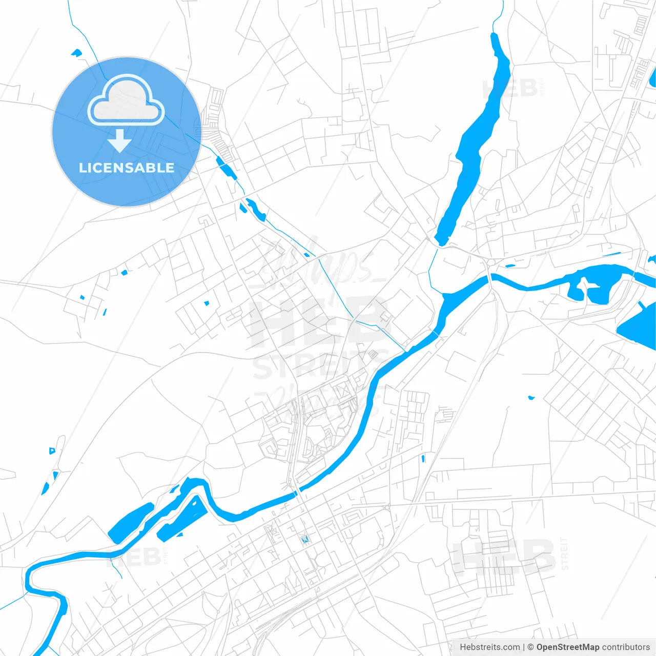 Noginsk, Russia bright two-toned vector map