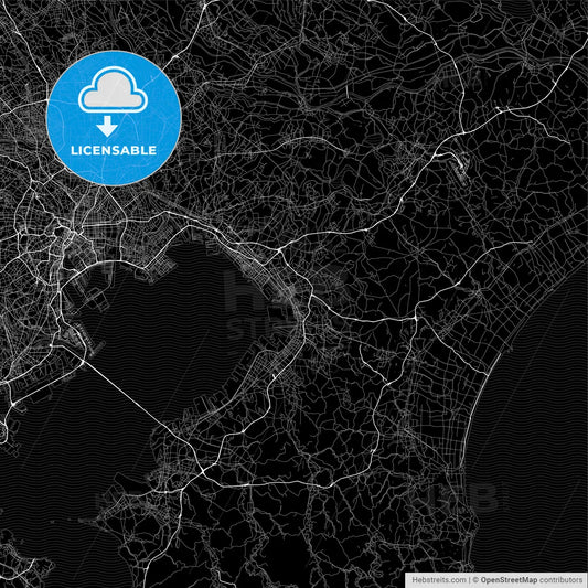 Dark area map of Chiba, Japan