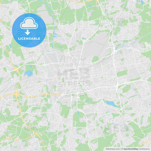 Dortmund, Germany printable street map