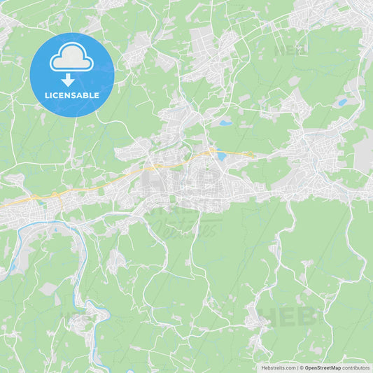 Iserlohn, Germany printable street map