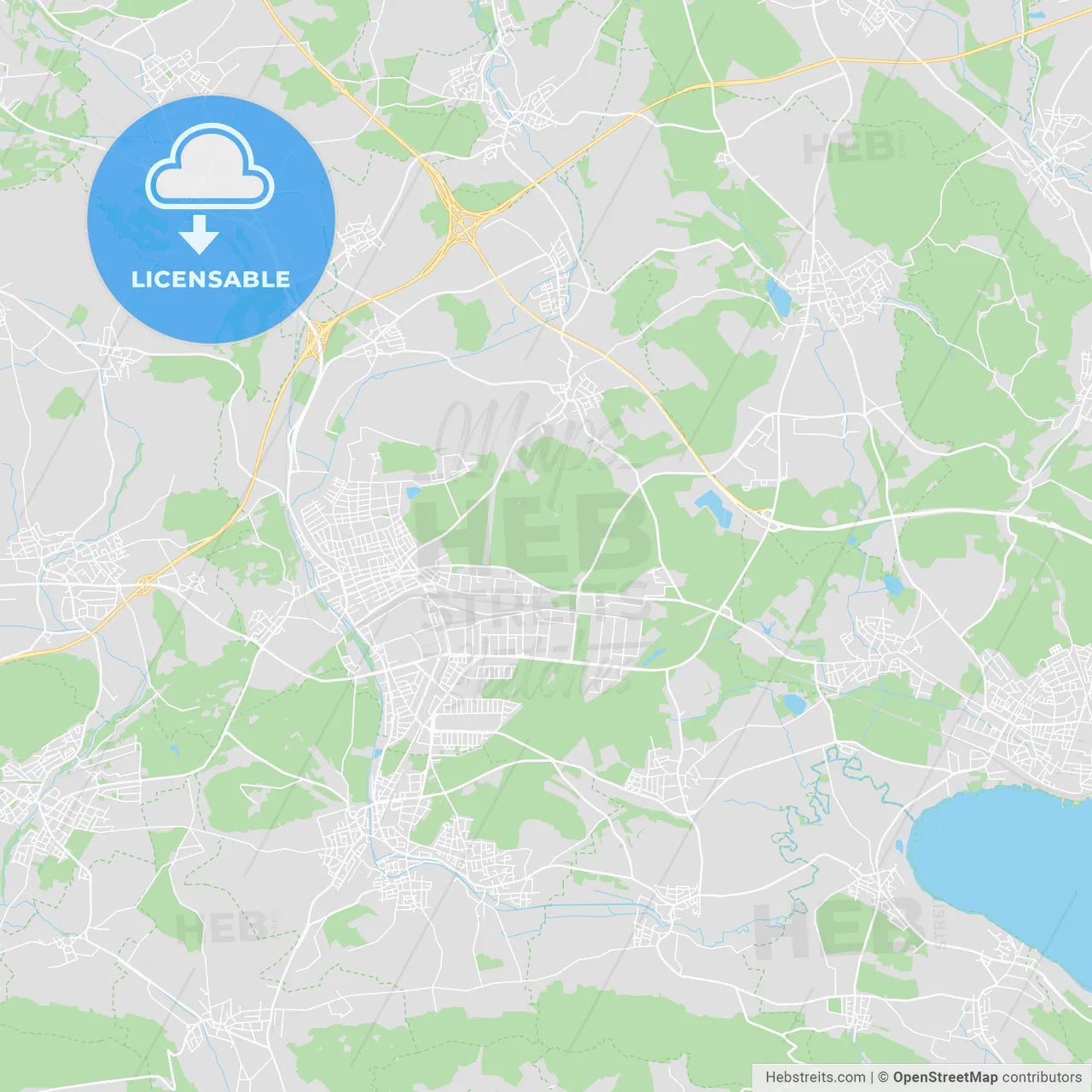 Singen (Hohentwiel), Germany printable street map