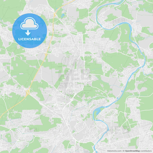 Kornwestheim, Germany printable street map