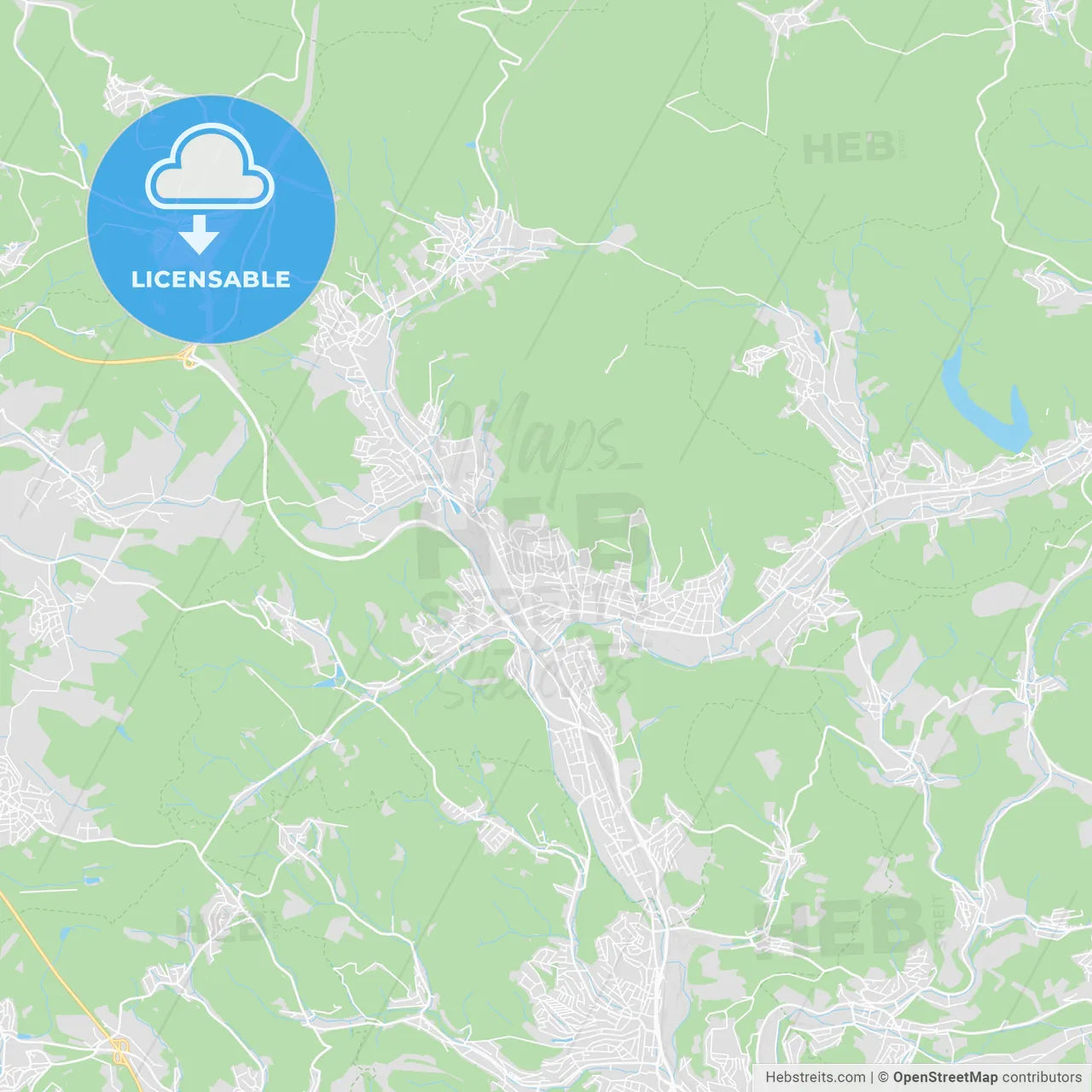 Kreuztal, Germany printable street map