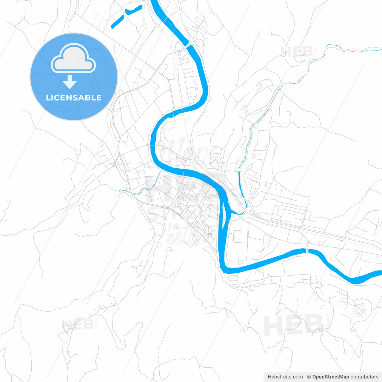 Zenica, Bosnia and Herzegovina bright two-toned vector map