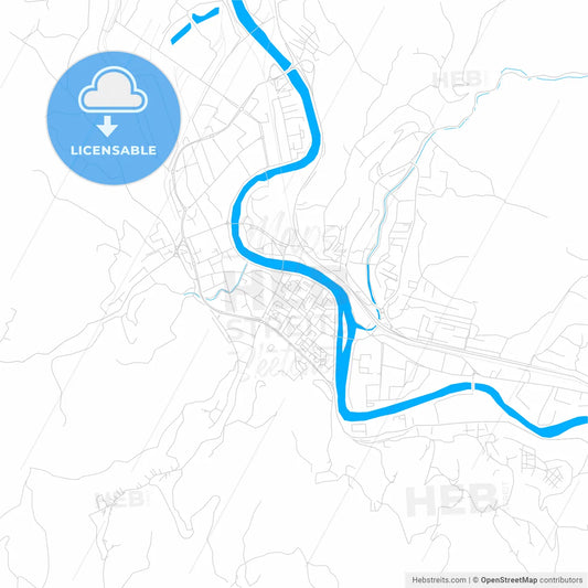 Zenica, Bosnia and Herzegovina bright two-toned vector map
