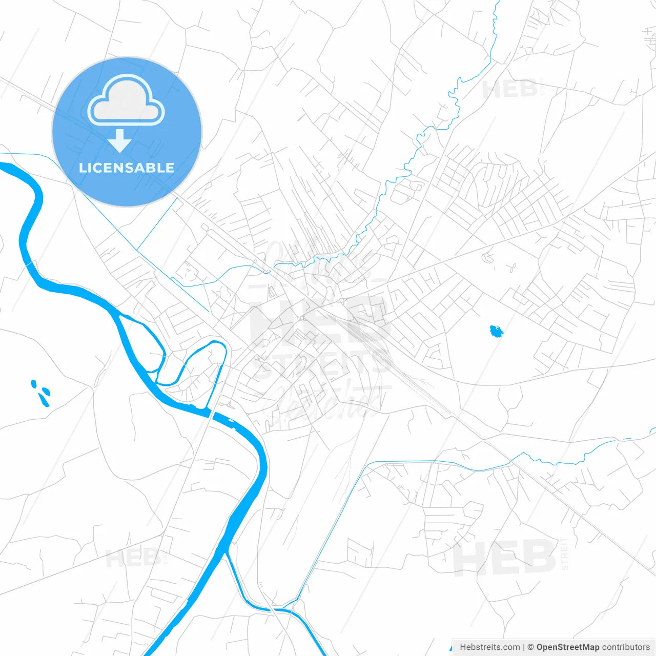 Prijedor, Bosnia and Herzegovina bright two-toned vector map