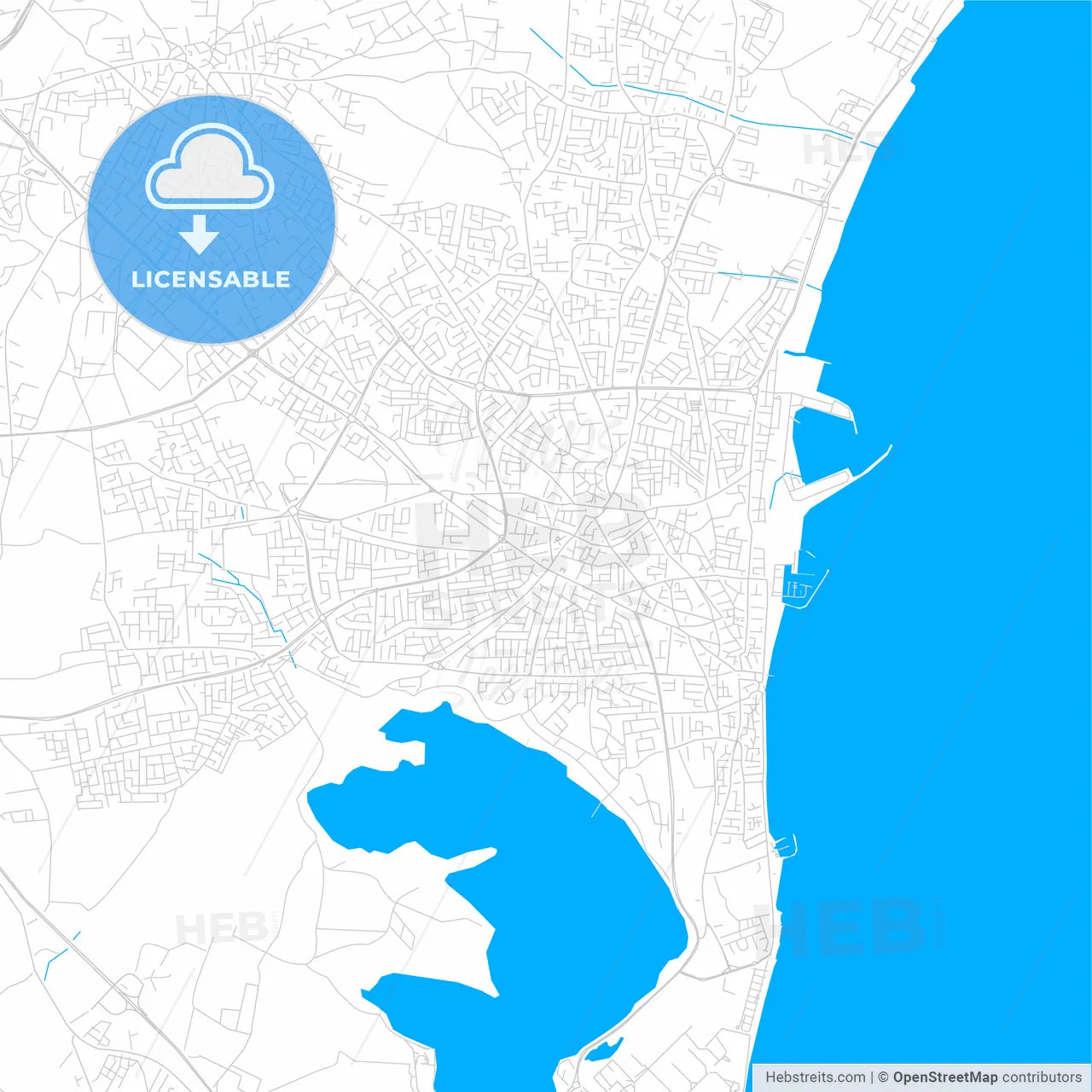 Larnaca  , Cyprus bright two-toned vector map