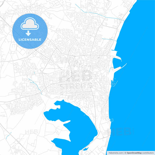 Larnaca  , Cyprus bright two-toned vector map