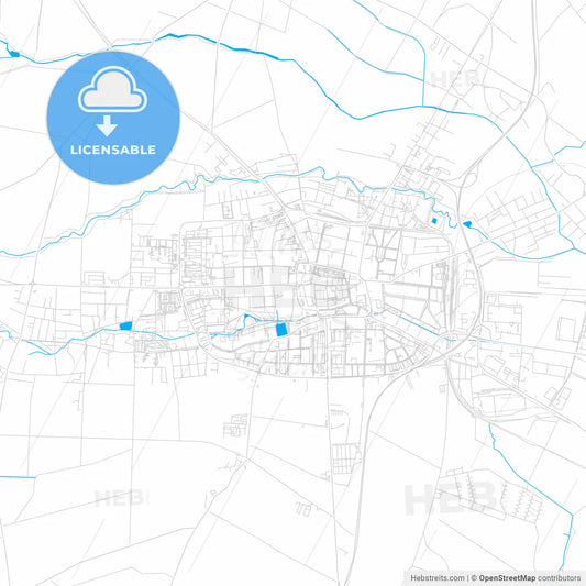 Prostějov, Czechia bright two-toned vector map
